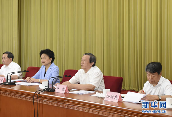 6月23日至24日,全國職業(yè)教育工作會議在北京召開。中共中央政治局委員、國務(wù)院副總理劉延東,中共中央政治局委員、國務(wù)院副總理馬凱出席會議并講話(6月23日攝)。新華社記者 李學仁 攝.jpg